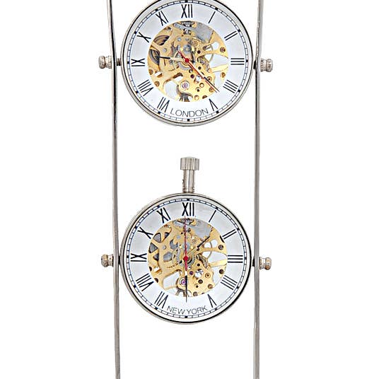 Brass See Thru Clock Double for wholesale by Old Modern Handicrafts, Inc.