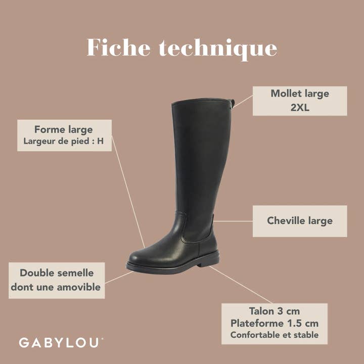 Gabylou - Wholesale Boots - Women's - Wide Calf Boots 2XL - Melania Model4