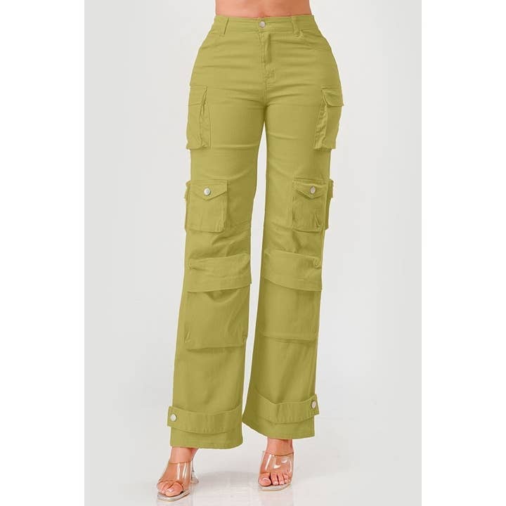 SOLID FULL LENGTH CARGO PANTS for wholesale by omgstyles