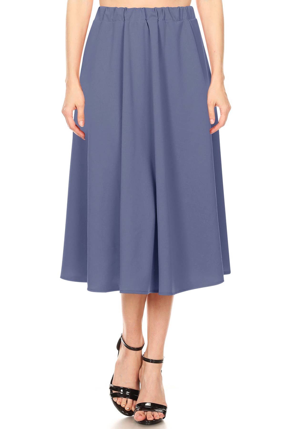 MOA COLLECTION - Vente Jupe – femme - Femme Casual Trapèze Plissée Solide Jupe Midi7