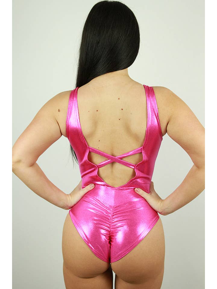 Rarr Designs - Wholesale Bodysuit - Women's - Pink Sparkle One Piece Leotard Bodysuit2