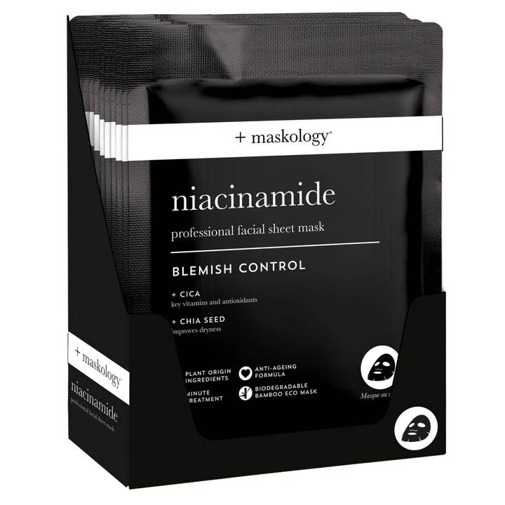 +maskology +serumology - Wholesale Skincare Face Mask - +maskology NIACINAMIDE Professional Sheet Mask