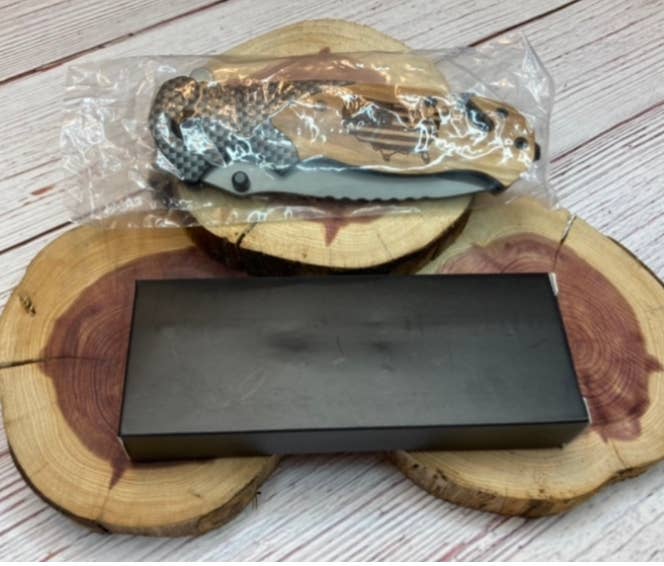 Quail Tail Laser Art - Wholesale Pocket Knife/Holder - Grouse Hunting Knife6