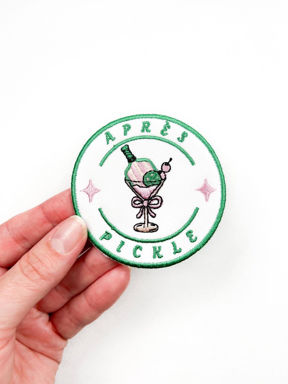 Field Trip Threads - Wholesale Patch - Apres Pickle Embroidered Iron On Patch for Pickleball