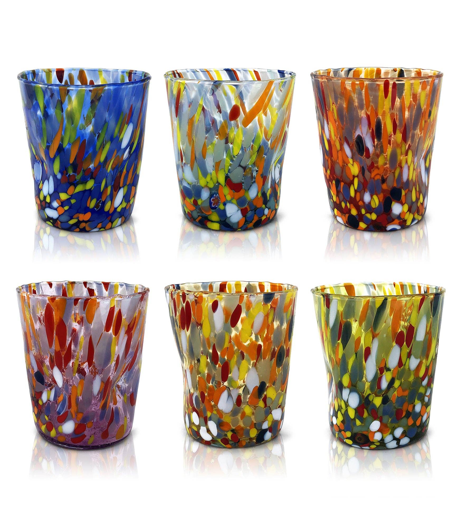 Mazzega Art & Design – wholesale Dricksglas och koppar – Färgade glas, ”The Colors of Murano” tumlar, modell Classic0