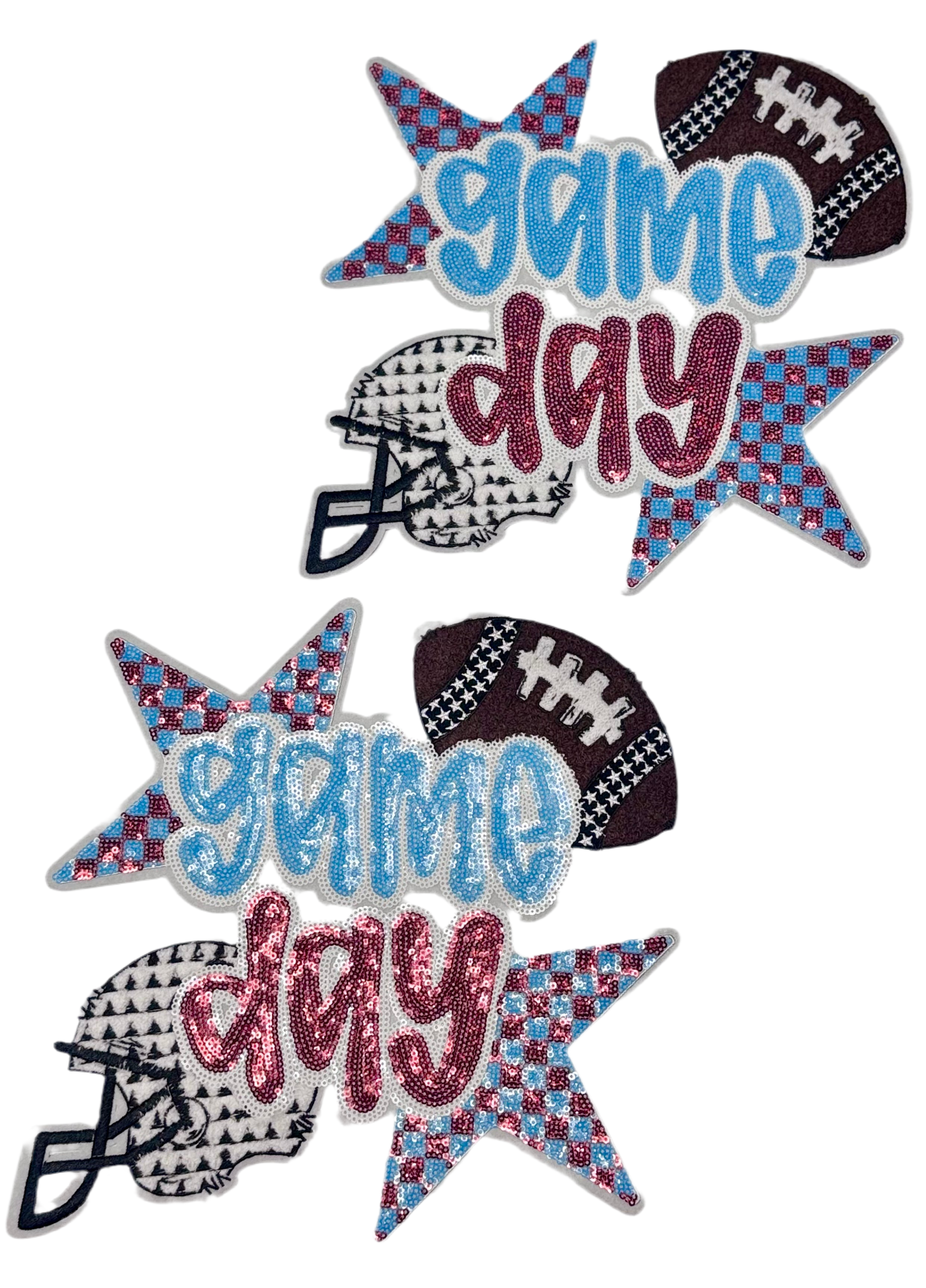 sequinandstiches - Vente Écusson - Patch jour de match, Patch 11, Patch de football, Patch rouge et bleu, Patch de football à sequins, Patch de sport, Patch à sequins, Patch thermocollant, DIY7