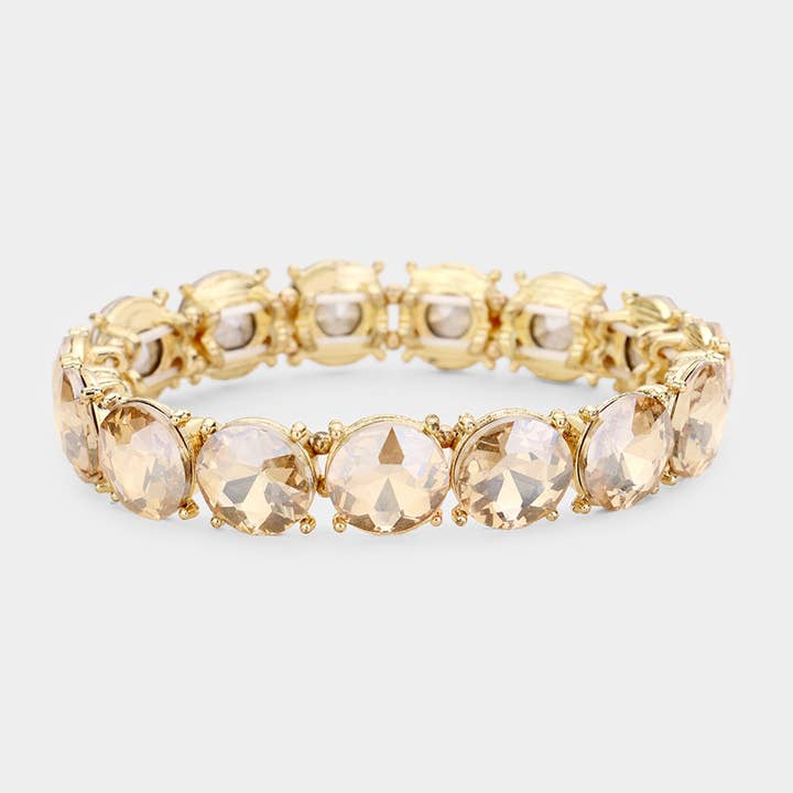 Sensibling Corp. - Wholesale Charm/Dangle Bracelet - Crystal Round Stretch Evening Bracelet