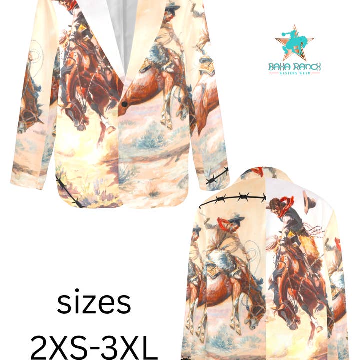 Yeehaw Cowboy Vintage Western Retro Blazer for wholesale by BAHA RANCH WESTERN WEAR