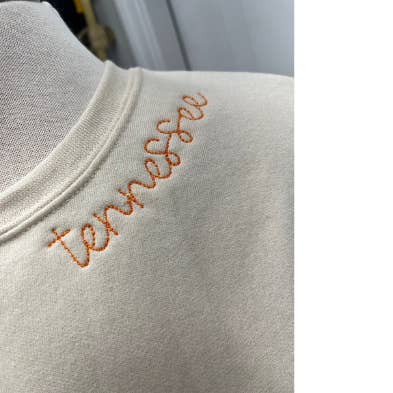 Custom Embroidered Collar Neckline-You Pick Word for wholesale by Aluminum Petunias