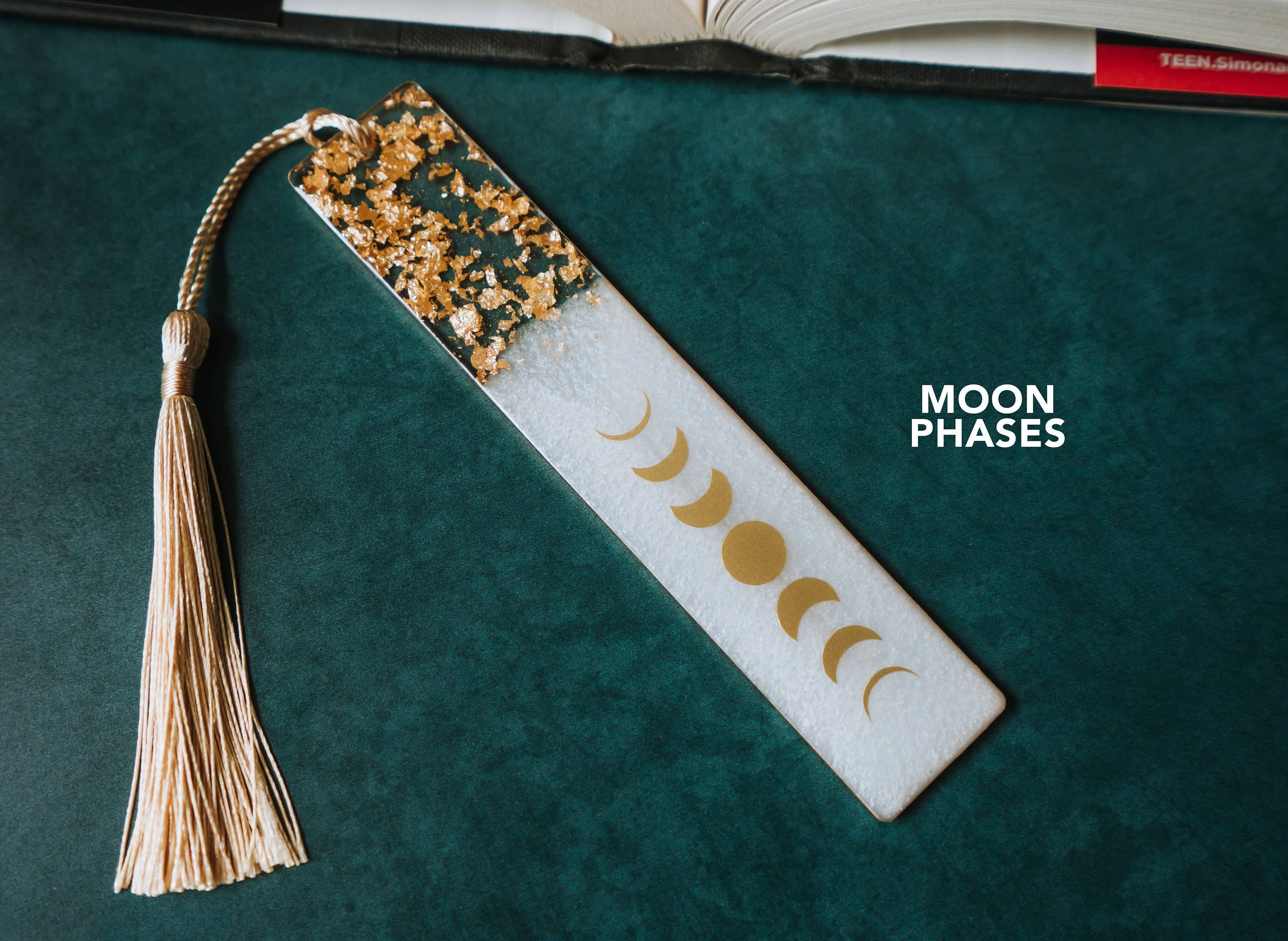 Dège Creative - Vente Marque-page - Phases de la Lune Blanche & Marque-page Géode0