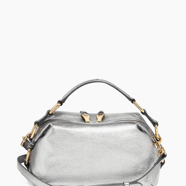 Silver Pebble Metallic Dumpling Convertible Handheld for wholesale on Faire4