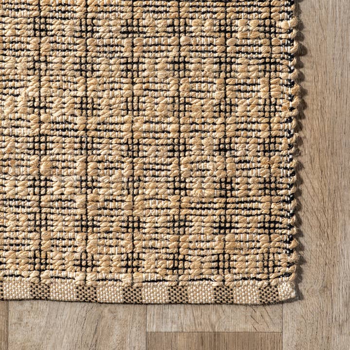 Natural Gillie Casual Striped Jute Blend Area Rug for wholesale on Faire