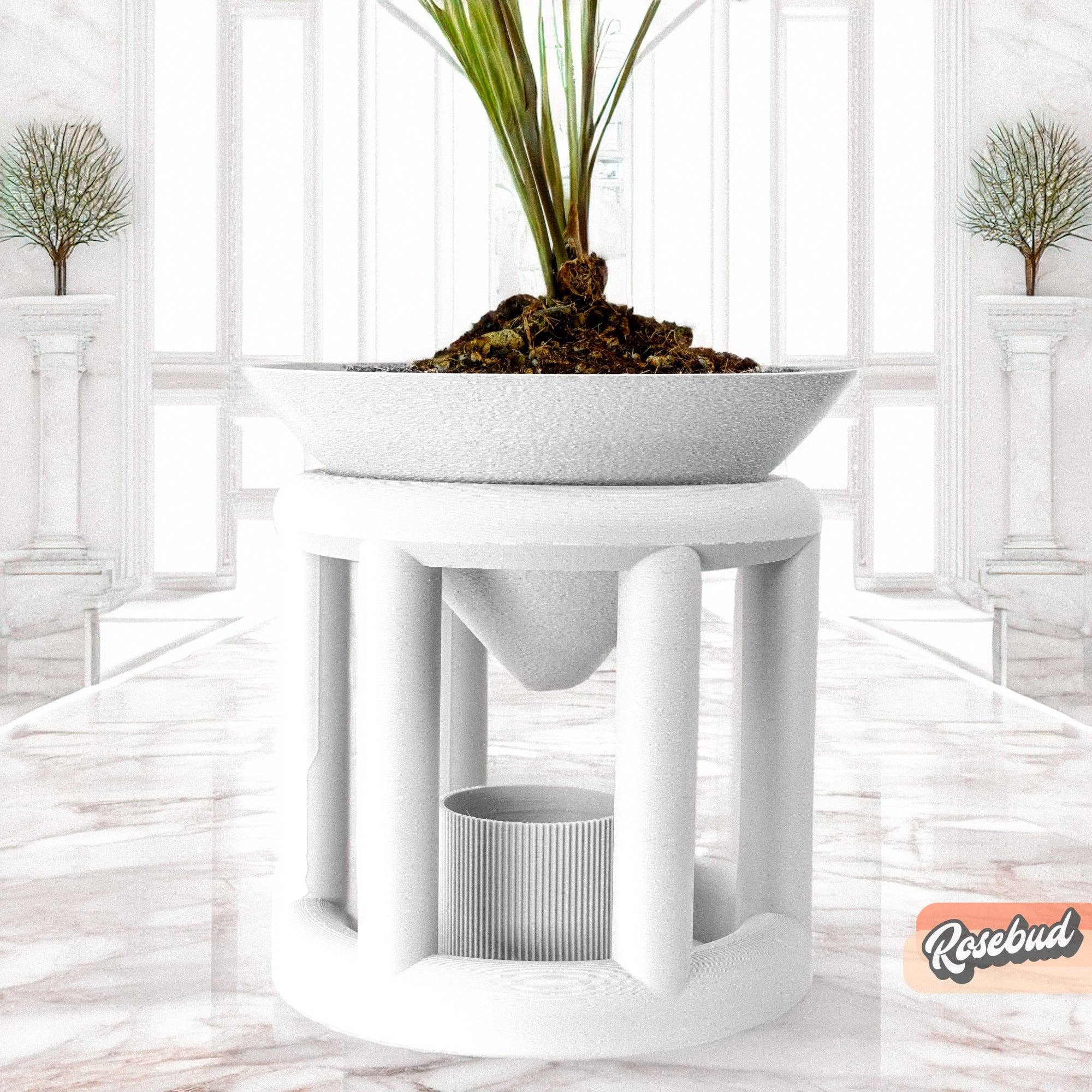 Rosebud Homegoods – wholesale Plant pot – Conduit Plant Stand with Planter & Catch1