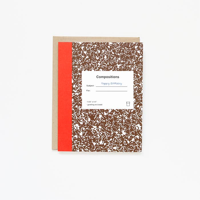 Grußkarte mit Aufschrift Happy Birthday, braun für den Großhandel von Paper + Cup