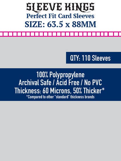 Perfect Fit Internal Card Sleeves (63.5x88mm) - 110 Pack, 60 Microns -SKS-7711 for wholesale by Mayday Games