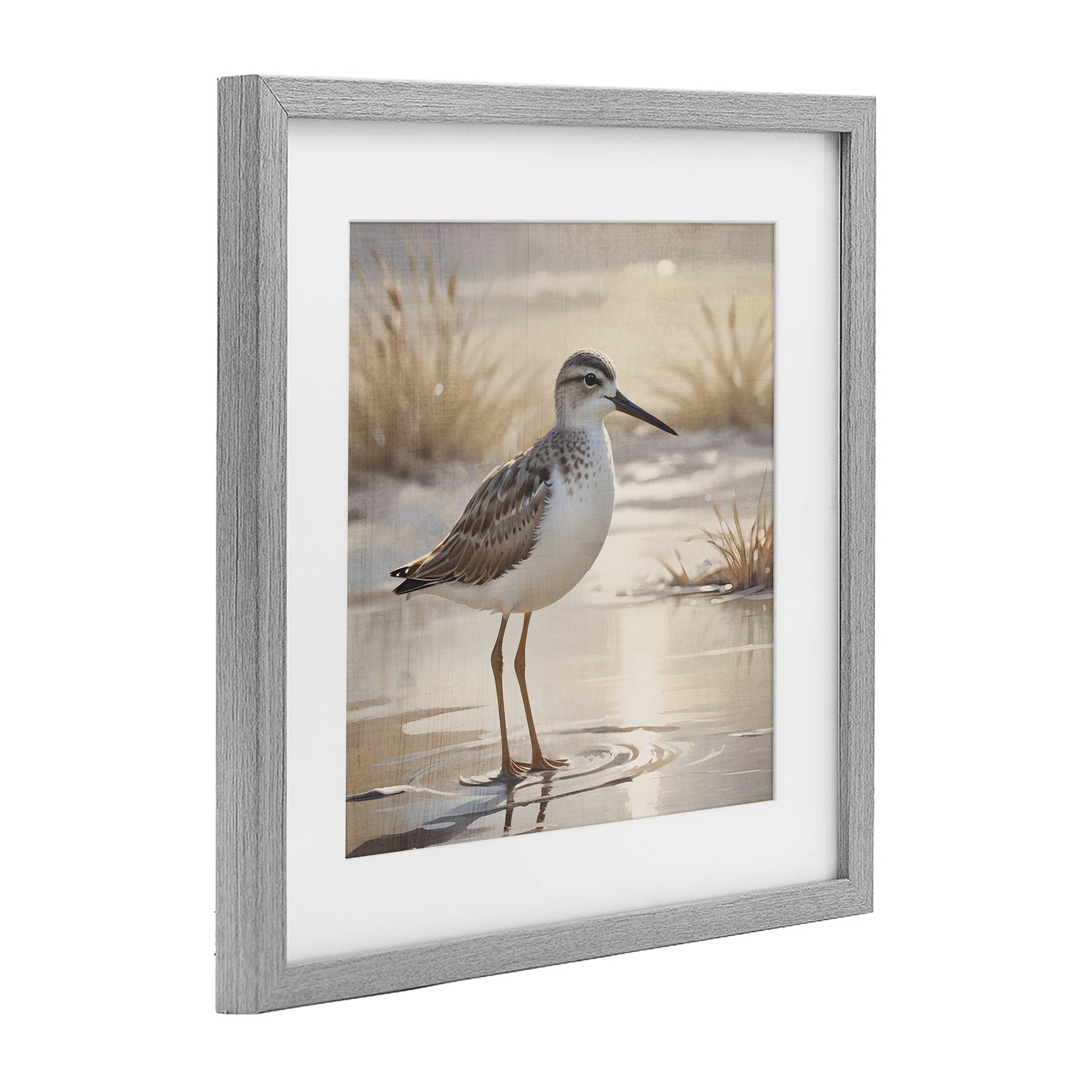 Stupell Industries - Wholesale Wall Sign - Sunlit Sandpiper in Shallow - Print Under Glass Wall Art10