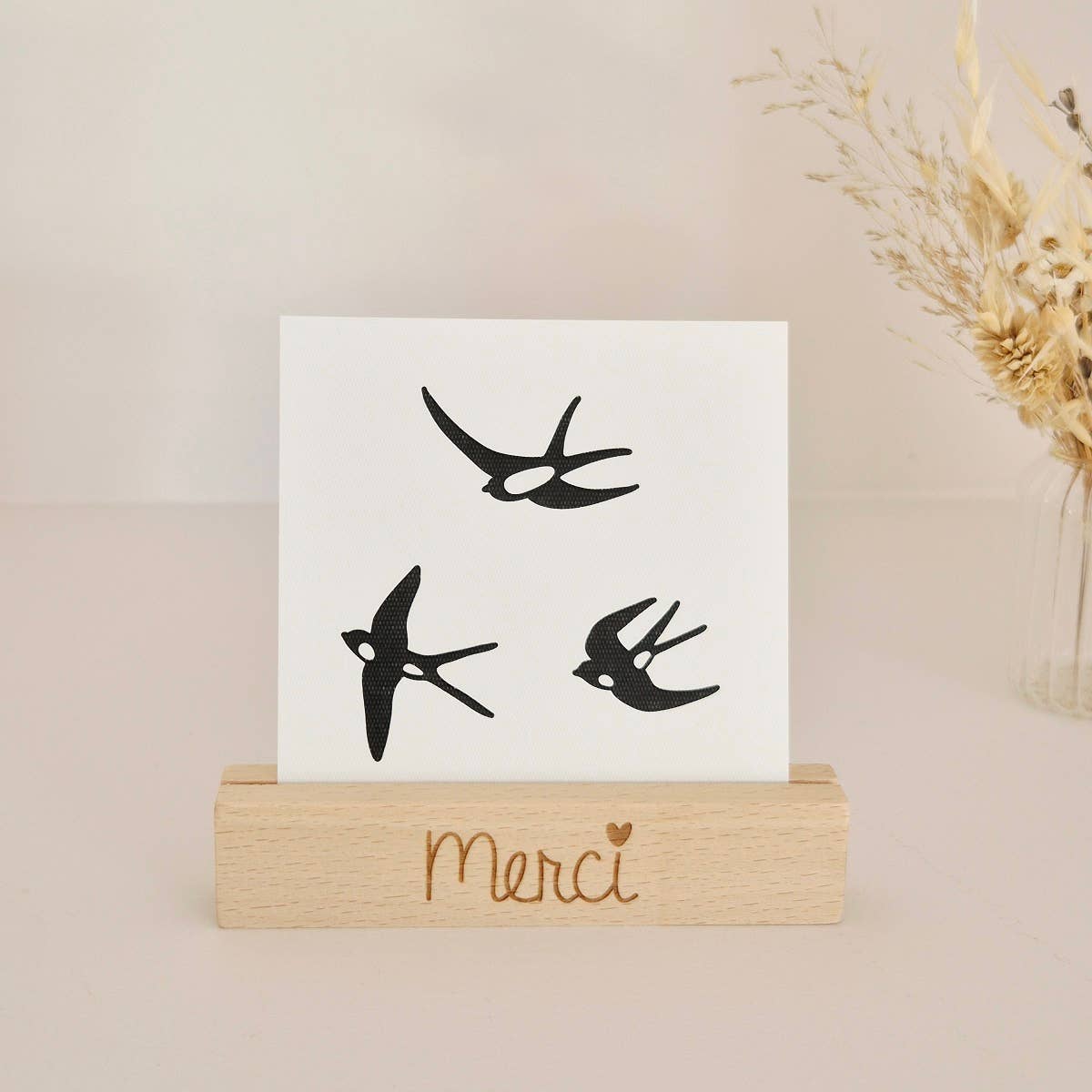 Les Petites Hirondelles - Vente Cadre photo avec pied - Porte carte en bois5