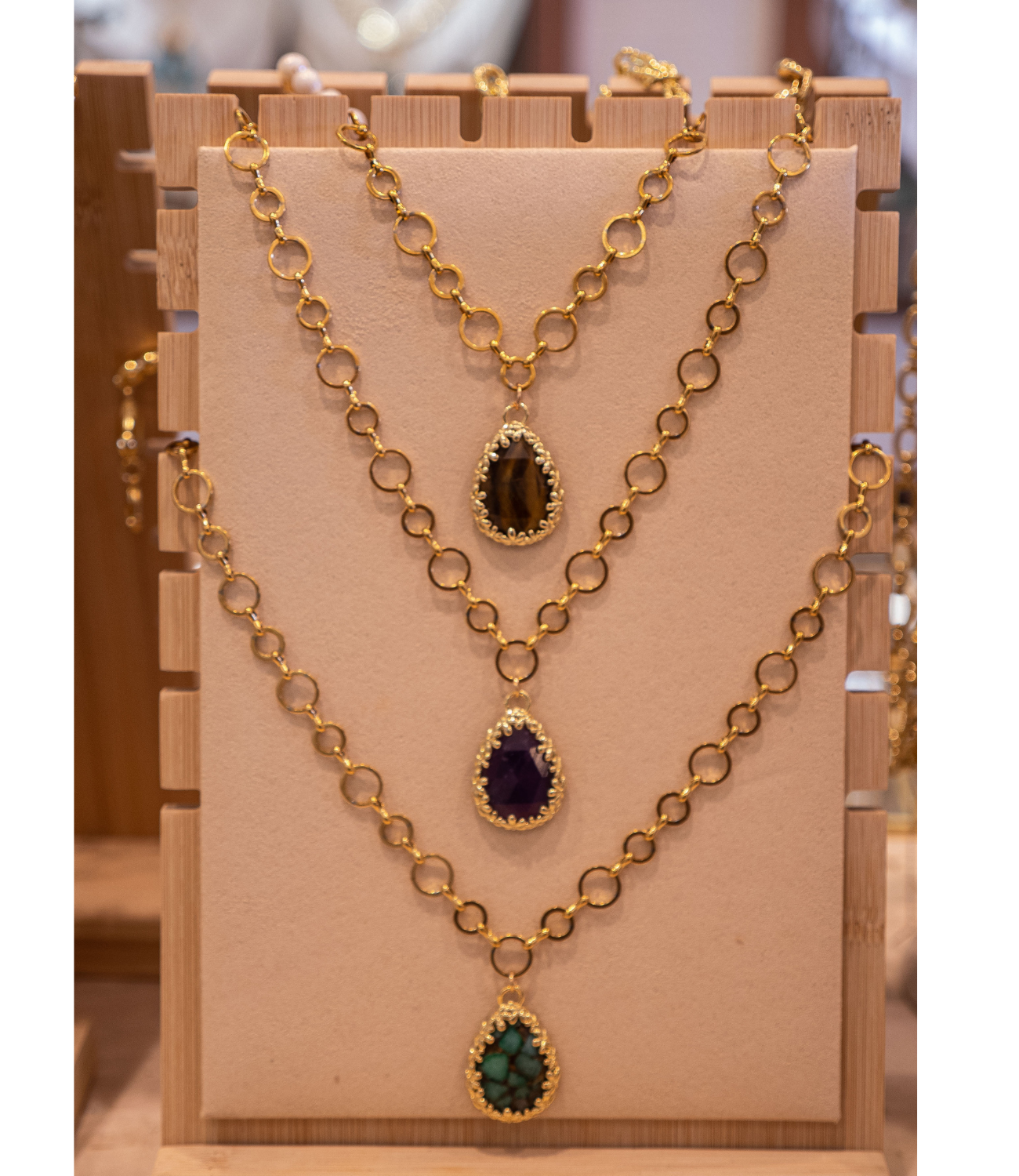 PHOEBE´S - Wholesale Jewelry Set - Collar de Piedra Verde, Colgante de Amazonita, Conjunto de Joyas4