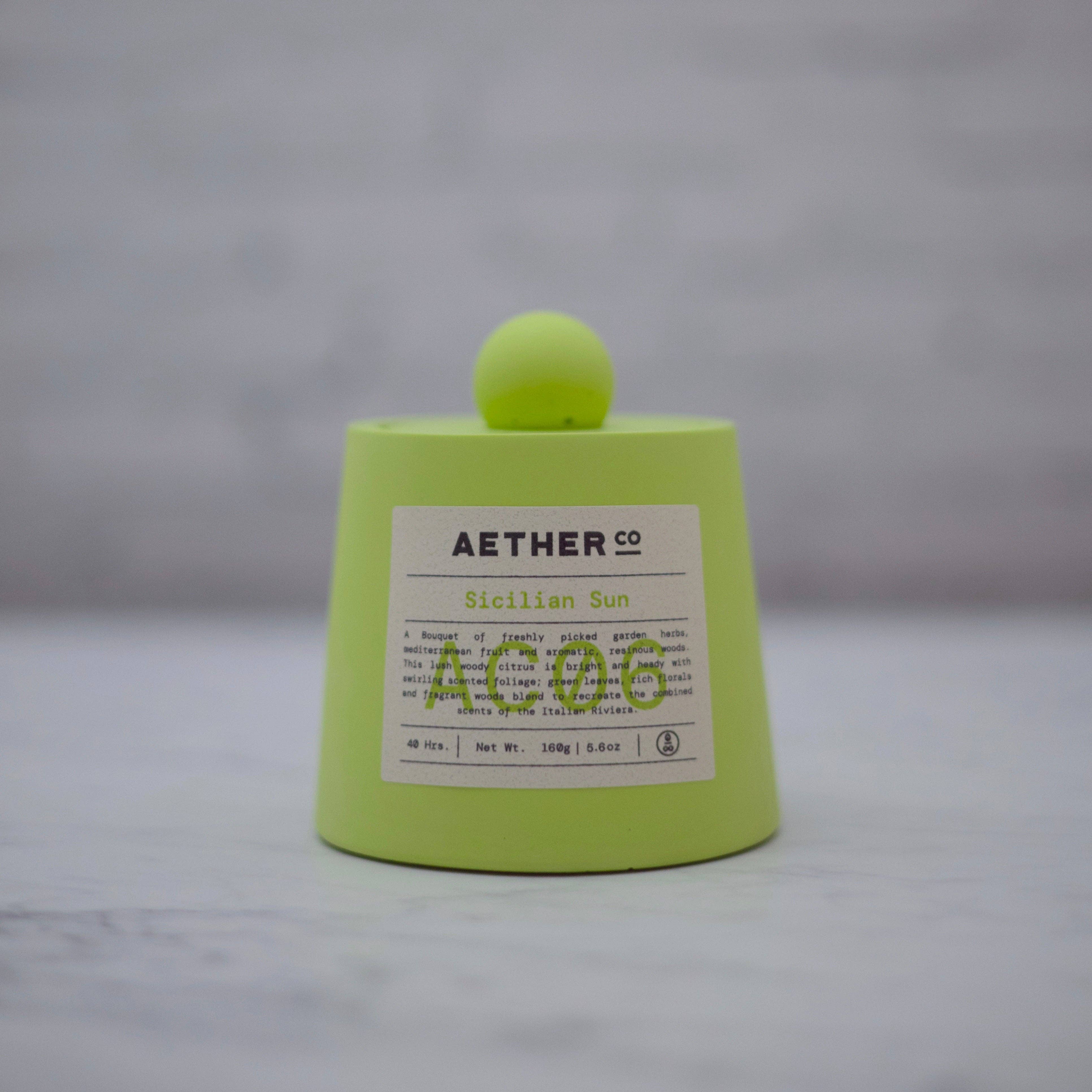 AetherCo - Vente Bougie en bocal - Bougie Soleil Sicilien 160g0