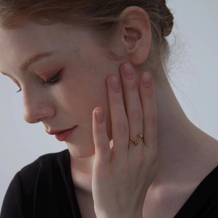 Perimade & Co. LLC – wholesale Band/Stackad Ring – Ocean Sea Wave Beach Stapelring i 925 Sterling Silver5