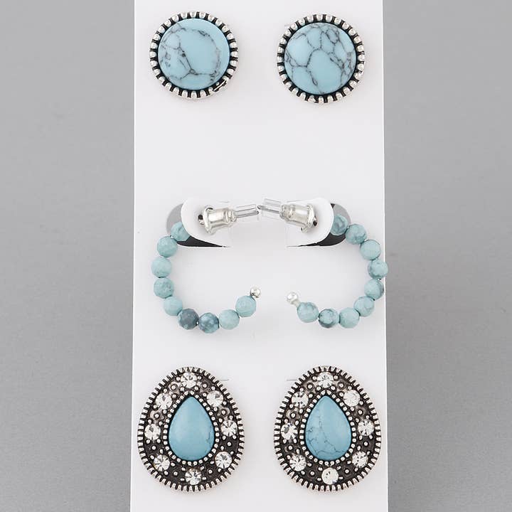 Multi Antique Earrings Set for wholesale by 3AM BY H&D ACCESSORIES