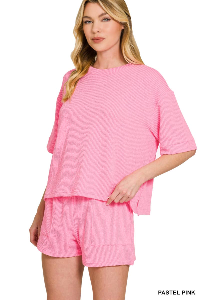 Vanilla Monkey – Engroshandel Top- og buksesæt (IKKE Loungewear) - Dame – Sæt med kortærmet T-shirt i rib og korte bukser29