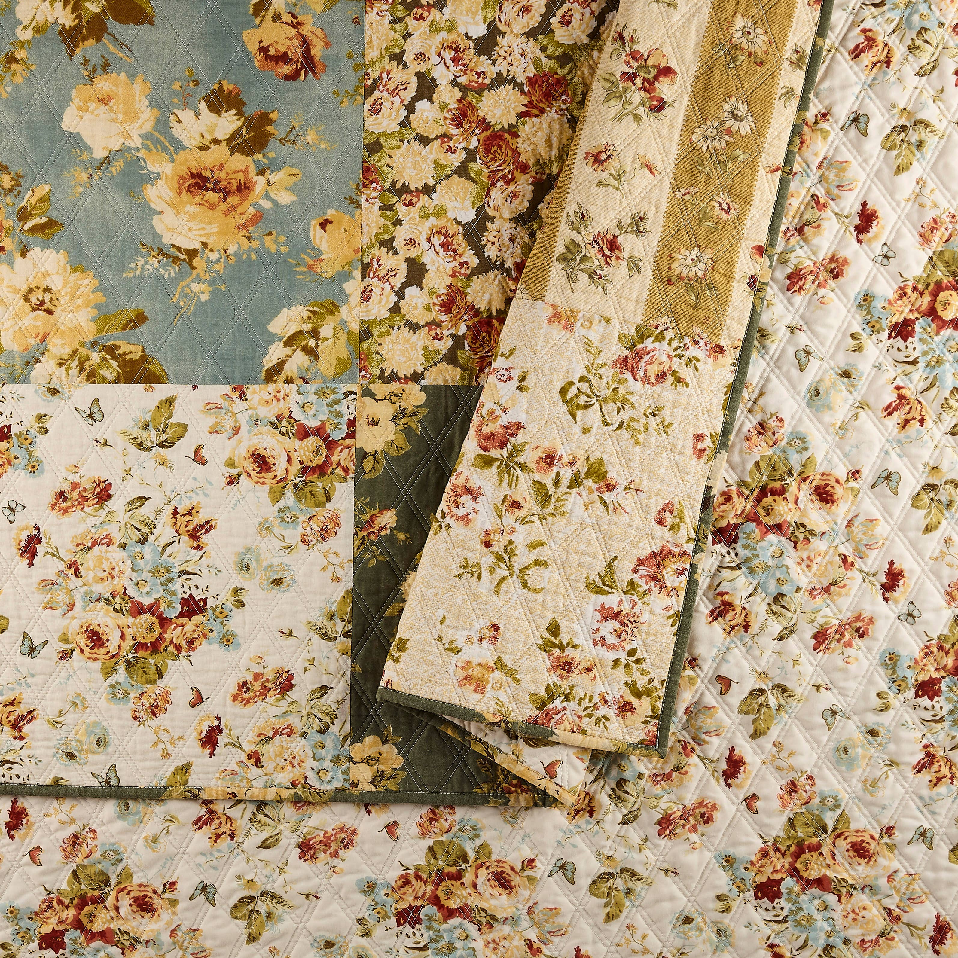 Peking Handicraft - Wholesale Bedding Set - Floral Patch 3-Piece Quilt Set by Modern Heirloom4