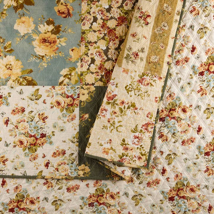 Peking Handicraft - Wholesale Bedding Set - Floral Patch 3-Piece Quilt Set by Modern Heirloom4