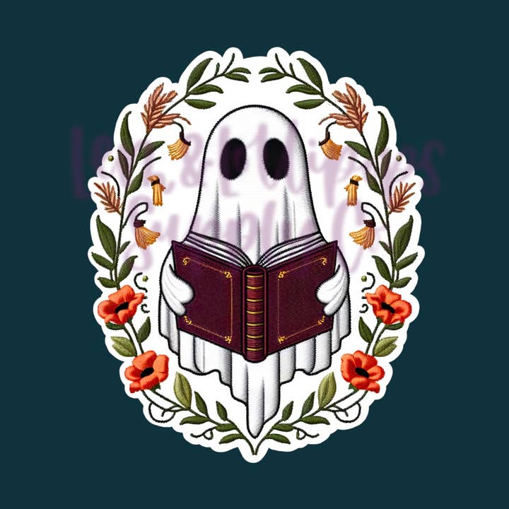 Autocollant fantôme brodé Ghostie d'automne pour la vente par Lem&Lollipops Supply Co. LLC