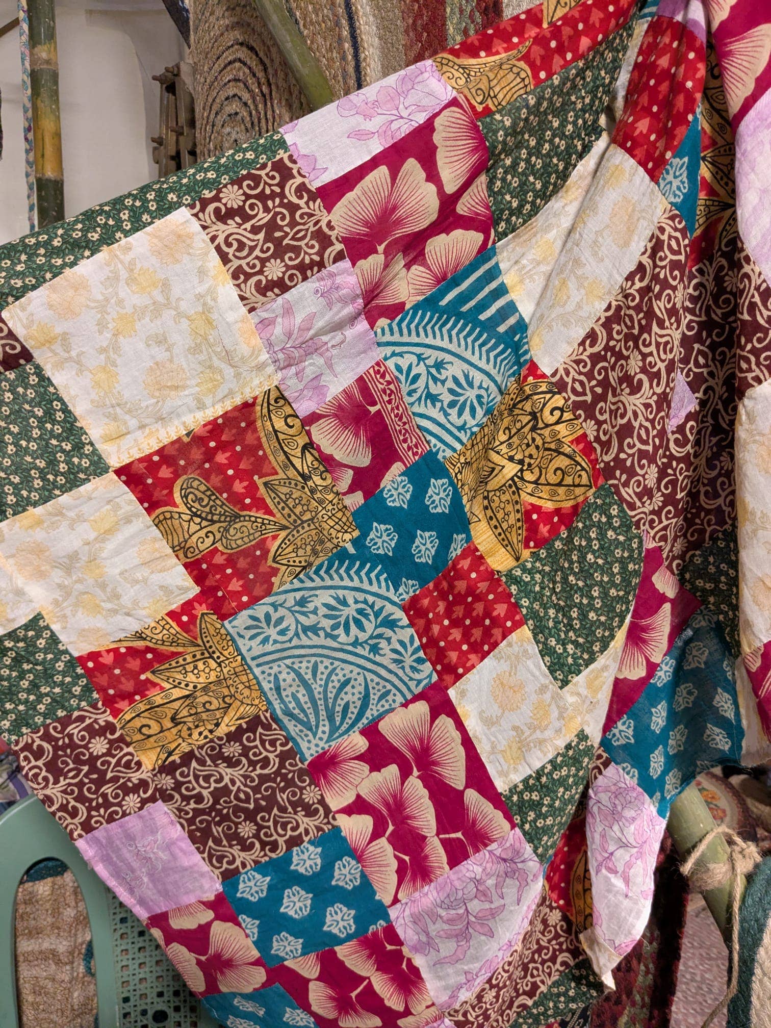 Shakti.ism - Wholesale Quilt - Reversible sari patchwork throw quilt, picnic blanket1