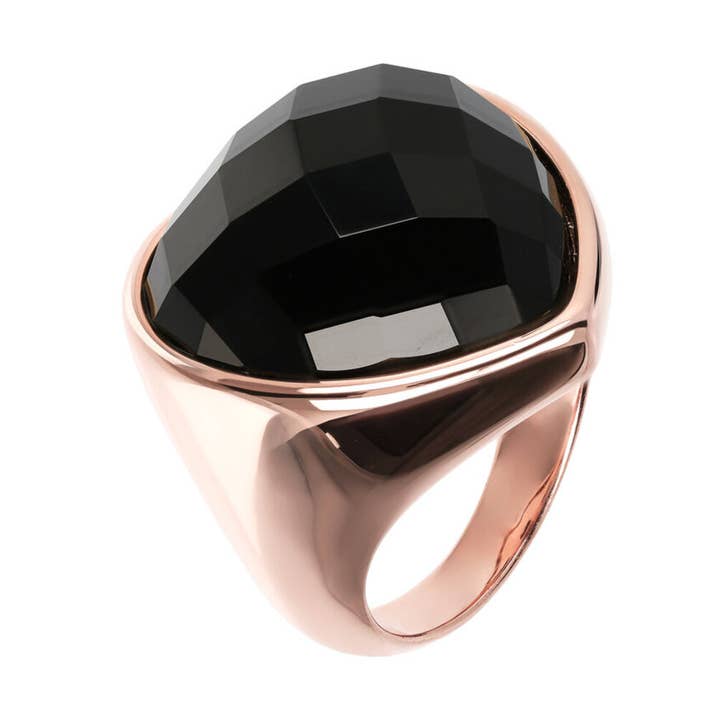 Chevalier Ring with Heart in Natural Stone for wholesale by Bronzallure