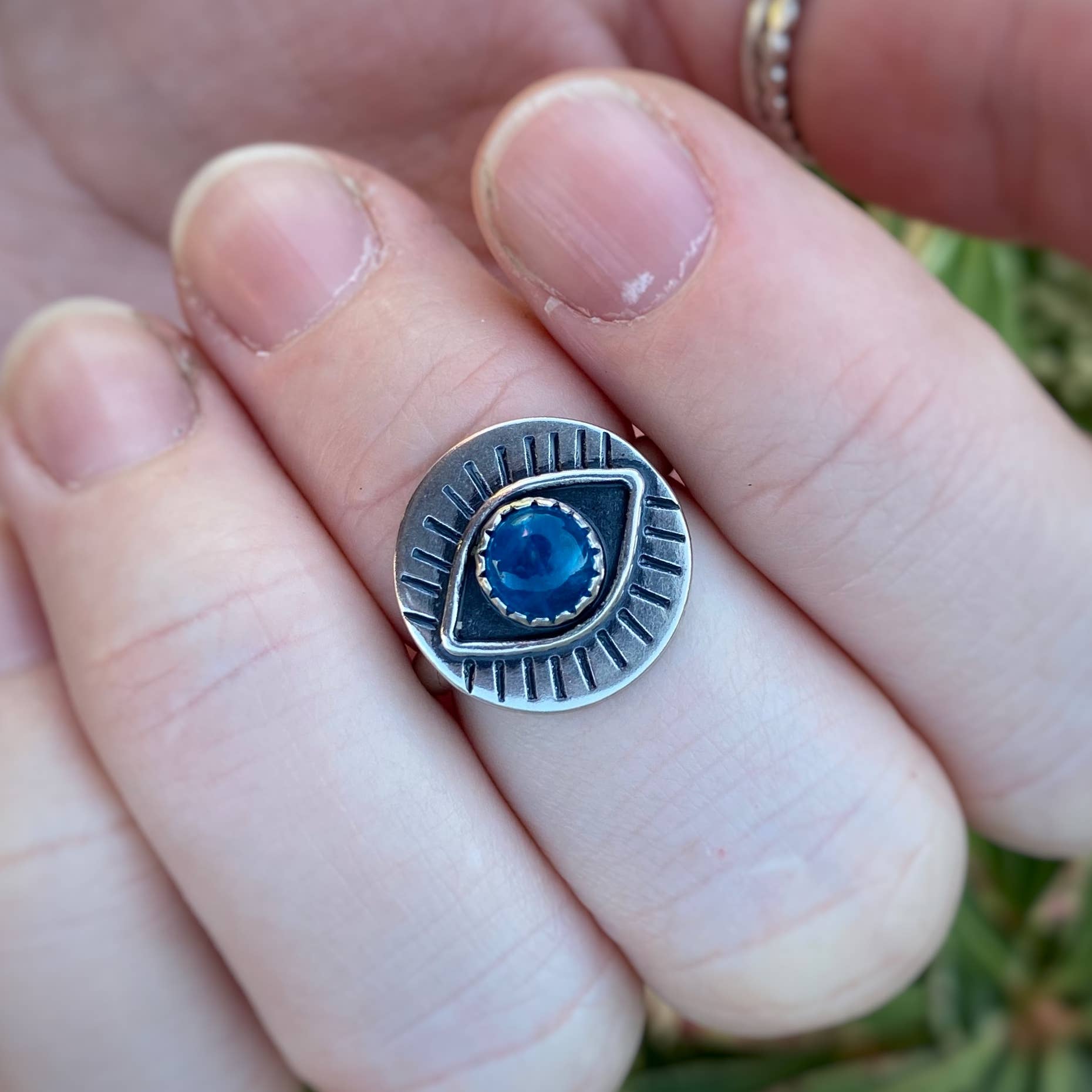 Blue and Blue - Wholesale Cocktail/Statement Ring - Eyeball Ring - Neon Apatite4