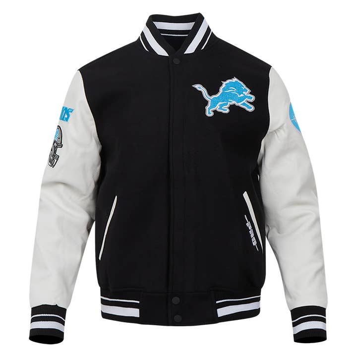 Detroit Lions Old English Rib Wool Varsity Jacket for wholesale by BB Branded