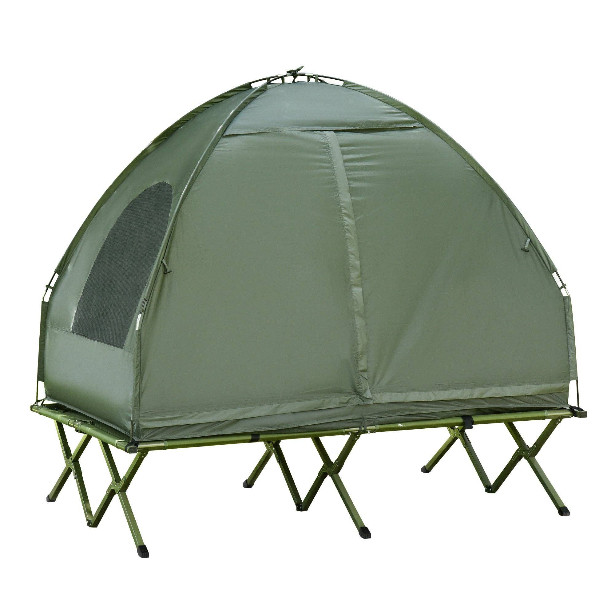39F Inc. - Wholesale Tent - 2-Person Foldable Camping Cot Tent with Air Mattress, Green9
