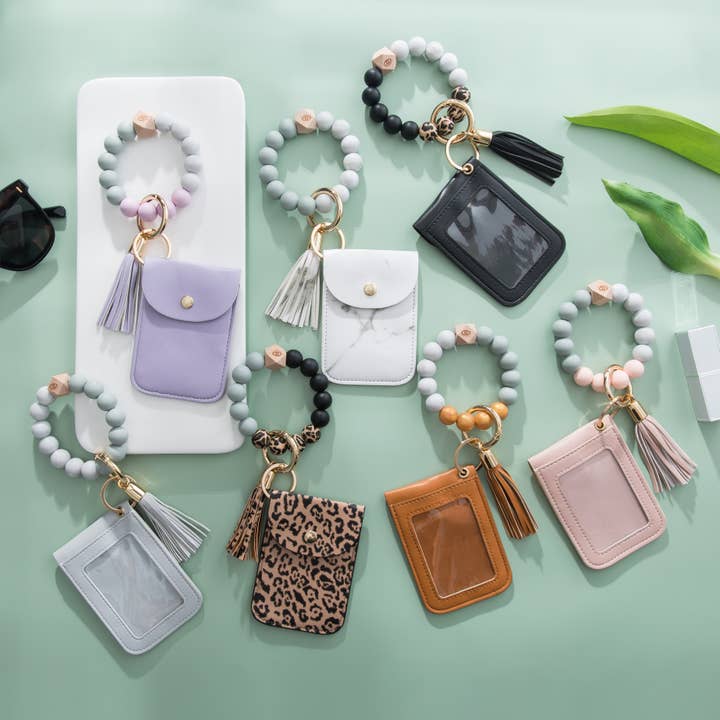 Sparkle Being - Wholesale Keychain Bracelet - Silicone Bracelet Card & Coin Purse - Keychain Wallet (Laura
