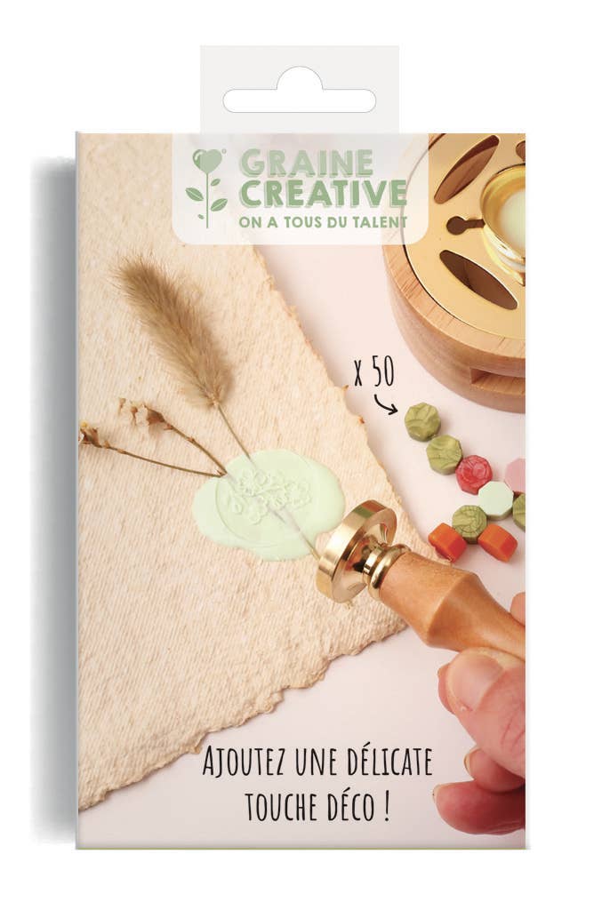 Graine Créative – wholesale Återförsäljarskyltning – Kit för blomformad sigill och förseglingsvax1