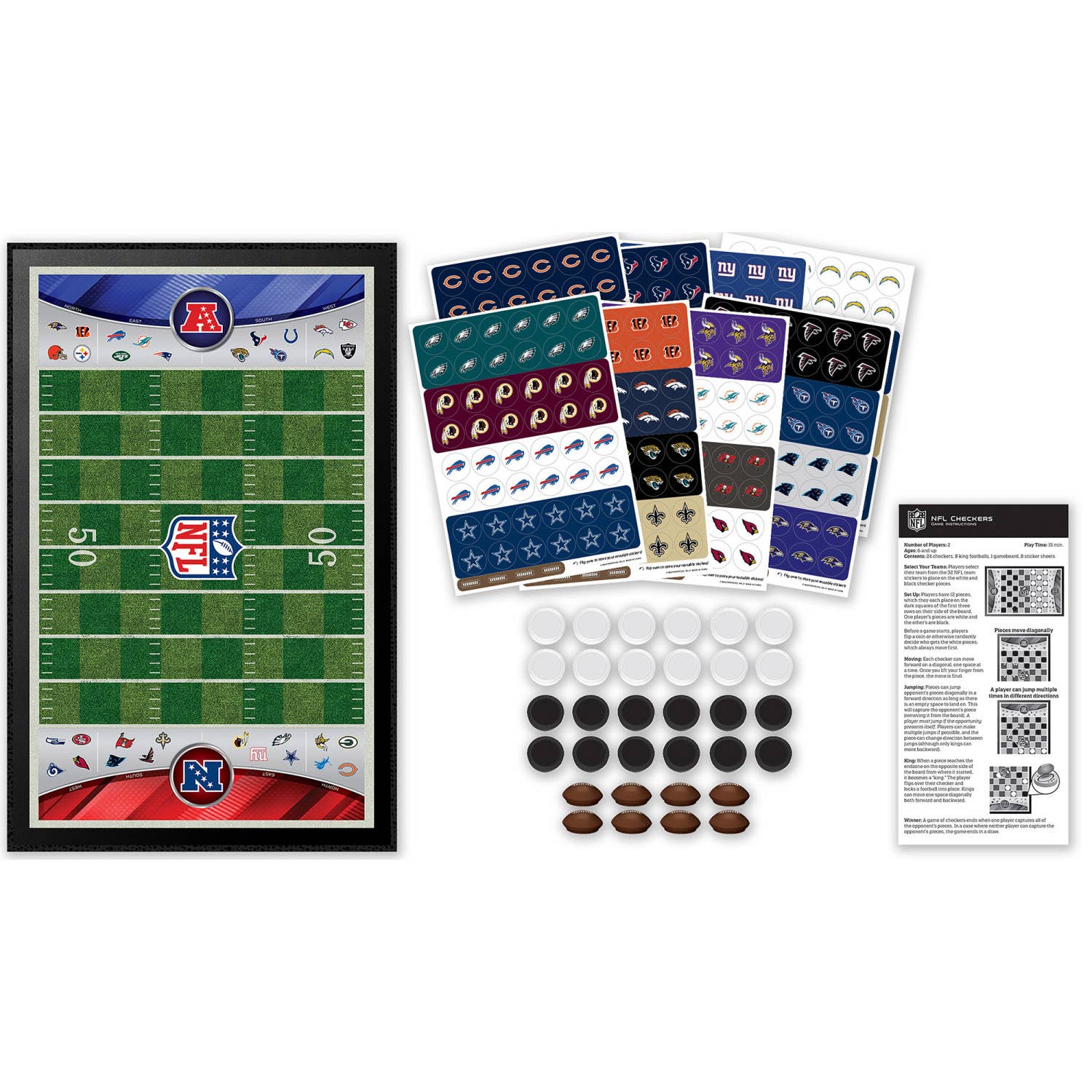 Masterpieces Puzzles - Wholesale Board Game - NFL - League Checkers Board Game1