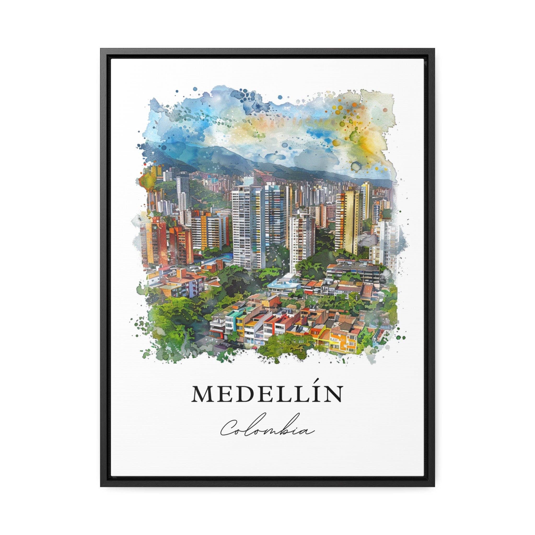 Premium Travel Art - Wholesale Art Print - Medellin Colombia Wall Art, Medellin Colombia Print, Medellin Watercolor, Colombia Gift,4
