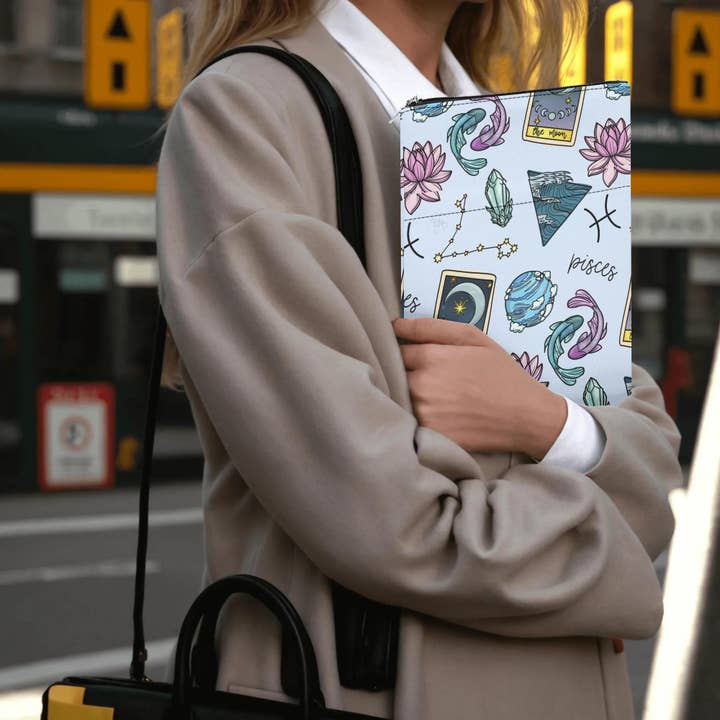 OhhhSoPeachy - Wholesale Book cover - Pisces Seamless Pattern Printed Fabric Custom Book Sleeve Book Cover Protector with Zipper and Front Pocket2