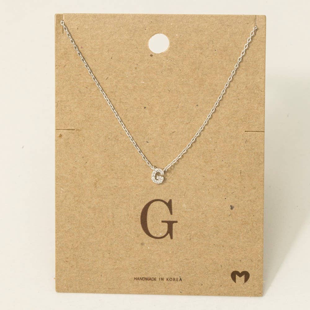 Fame Accessories - Vendita all'ingrosso Collana con ciondolo/pendaglio - Mini collana iniziale con strass16