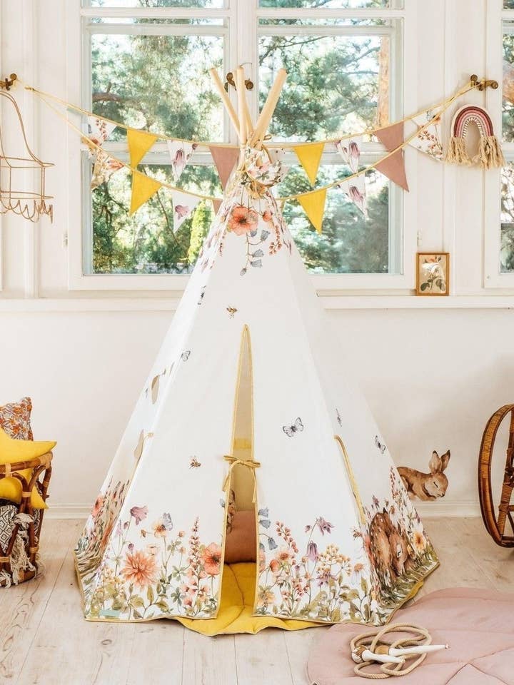 “Wildflowers” Teepee and Mat Set for wholesale by Moi Mili