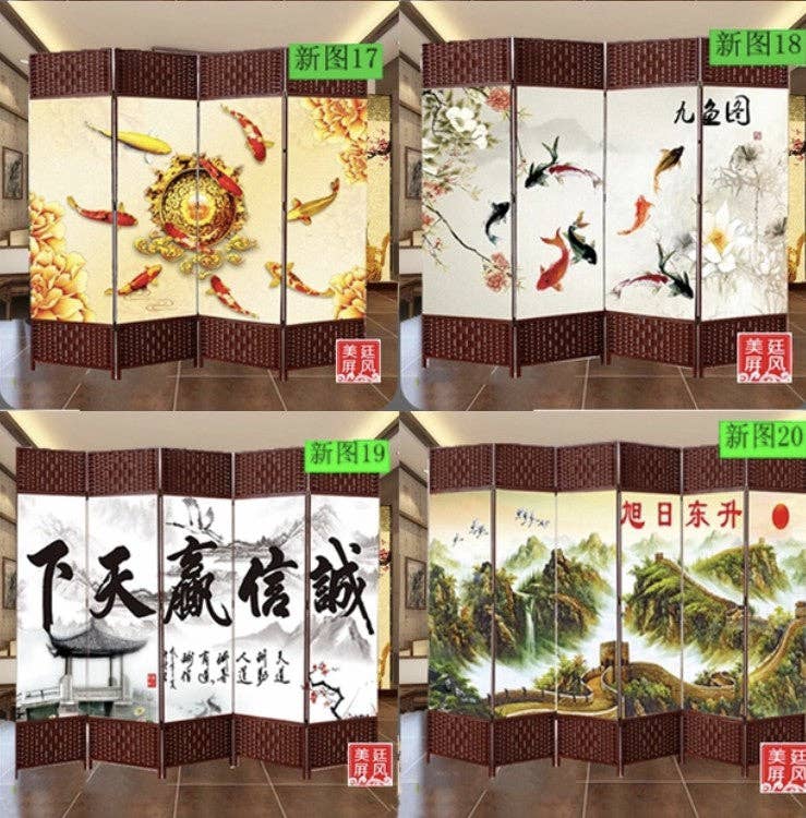 everythingbamboo - Wholesale Room Divider - Screen Room Divider Folding Bamboo Frame 4 to 6 Leaf Privacy Screen Beautiful 屏风8