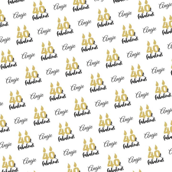 40th Birthday Fabulous Personalized Birthday Gift Wrap for wholesale by Potter's Printing