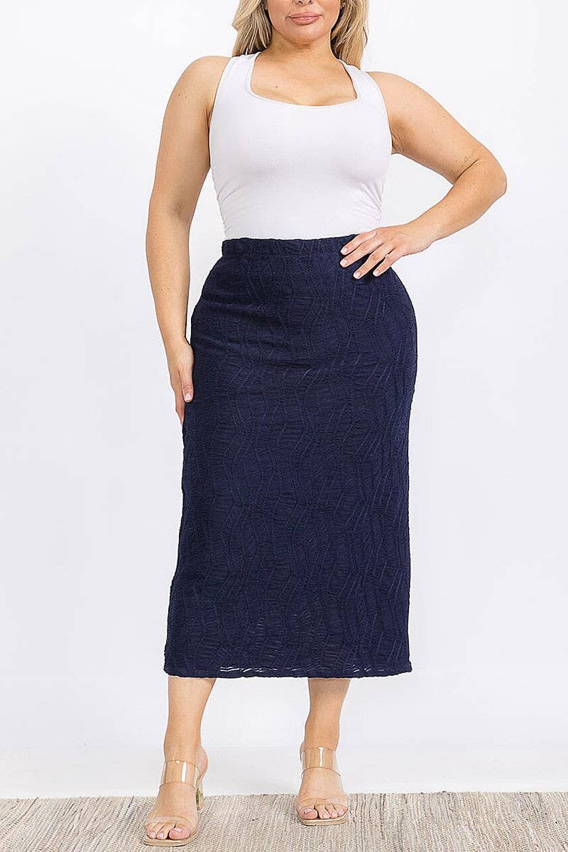 ROUSSEAU – Engroshandel Nederdel - Dame – MAKSINEDERDEL MED ELASTISK TALJE OG RYNKEDETALJER10