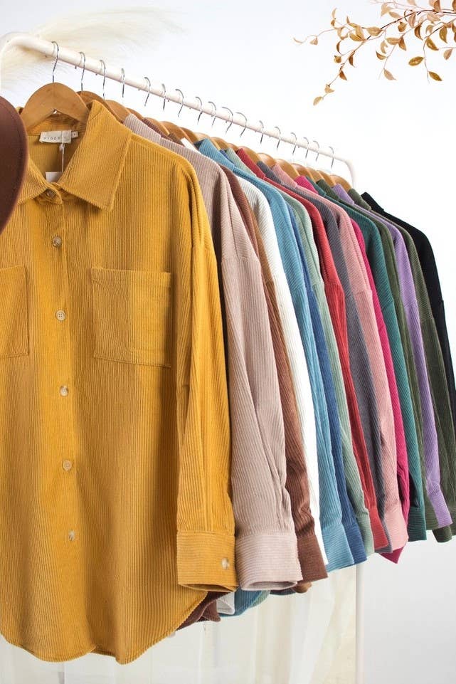 Rosa Clothing - Wholesale Shirt Jacket/Shacket - Women's - Oversized boxy corduroy shirt jacket Shacket2