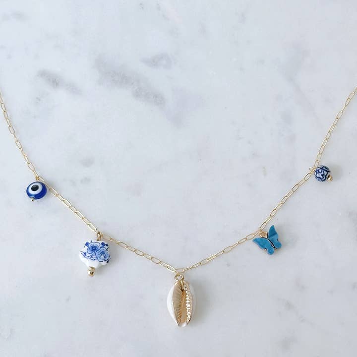 Crete charm necklace for wholesale by Salt & June