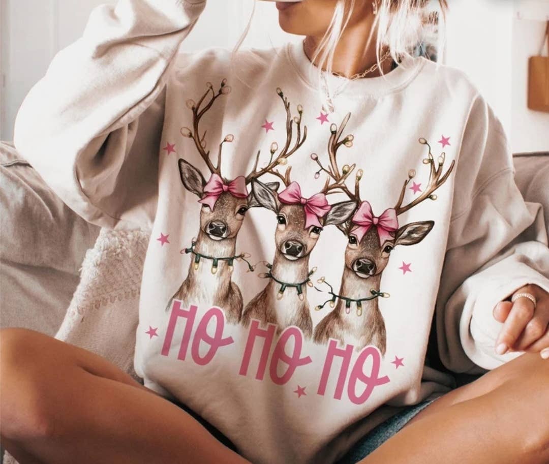 4 little hearts – wholesale Sweatshirt med tryck - Unisex – Ho ho ho renar julgrafisk tröja 1