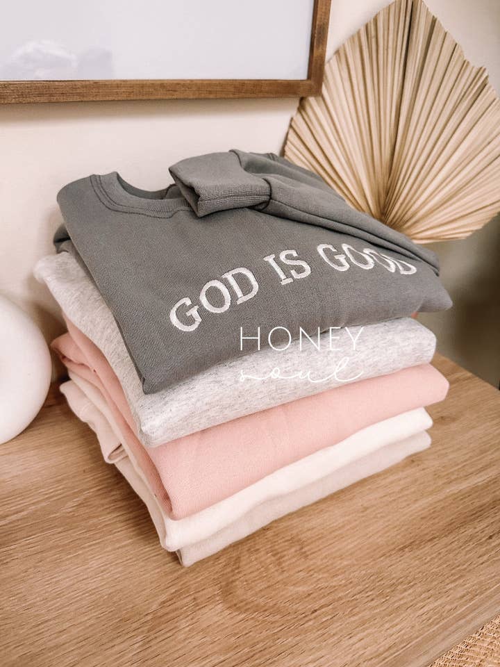 Honey Soul LLC - Wholesale Sweatshirt - Women's - Embroidered GOD IS GOOD Sweatshirt7