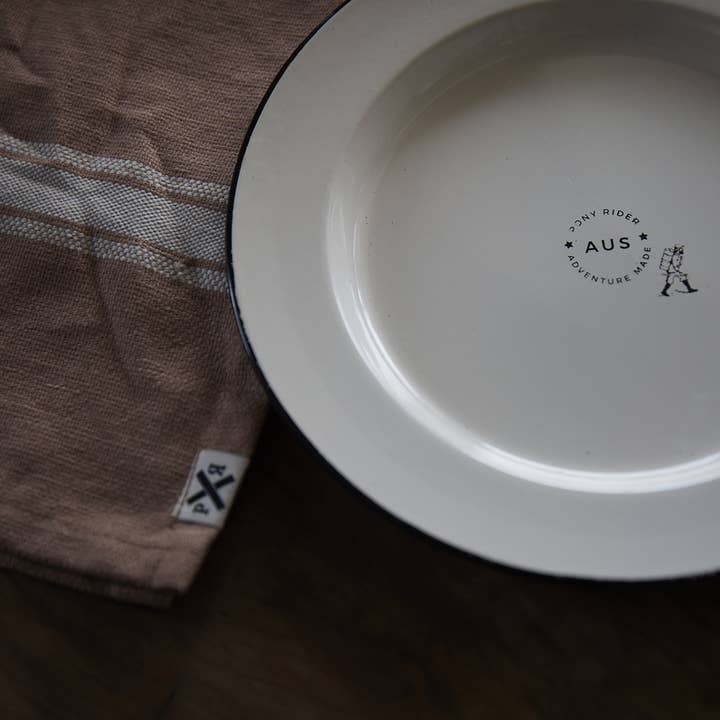 Adventure Made Enamel Plate | Vintage White for wholesale on Faire2