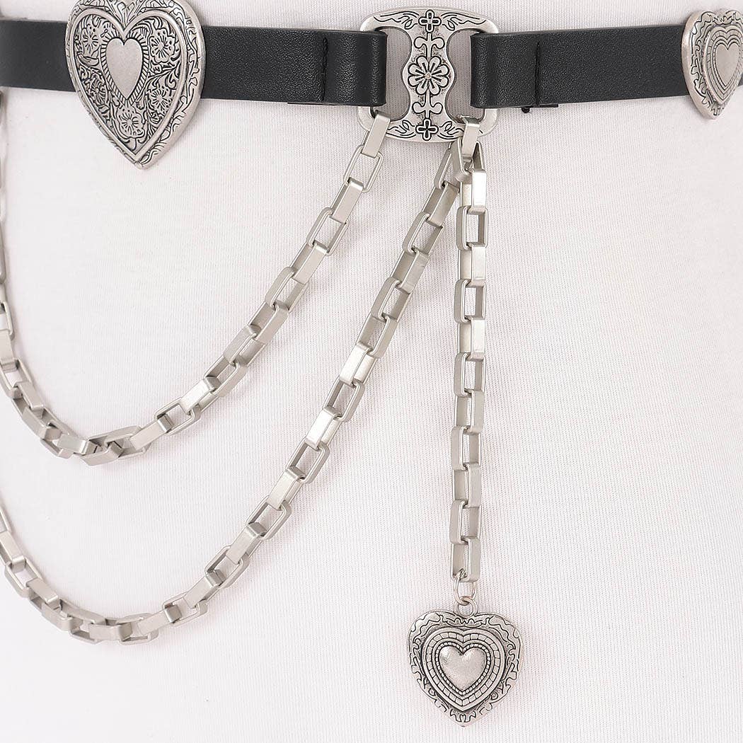 3AM BY H&D ACCESSORIES - Wholesale Belt - Women's - Faux Leather Multi Metal Belt5